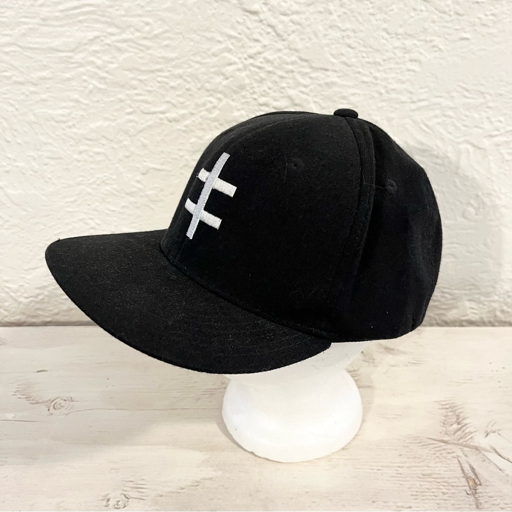Vintage Marilyn Manson Hat Y2K 2000s Black Double Cross Medium Large - Picture 11 of 12